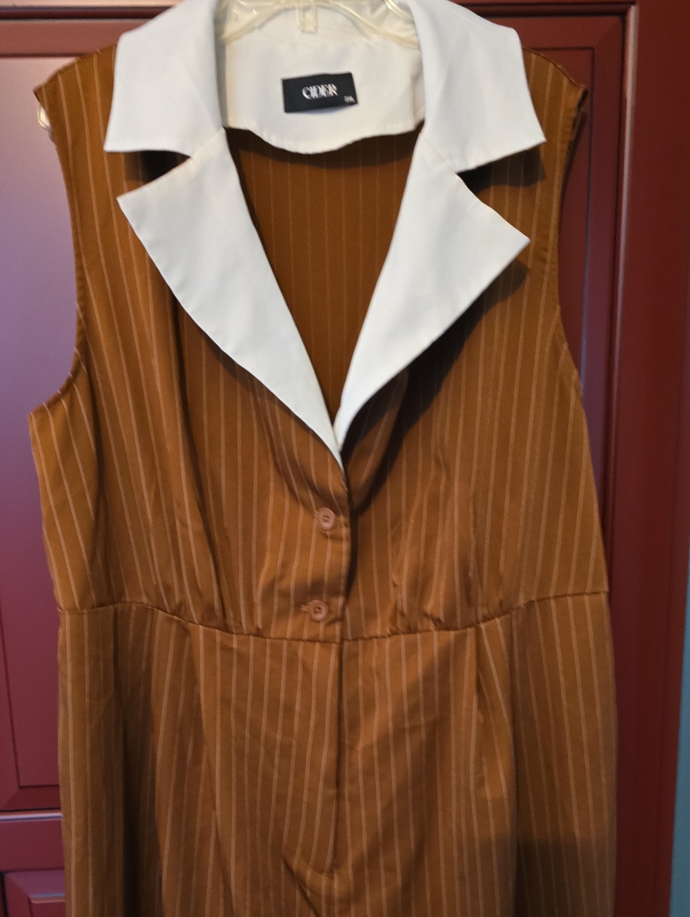 3xl Cider Pin Striped Romper